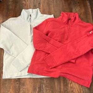 2 Eddie Bauer half zip jackets. Size small.